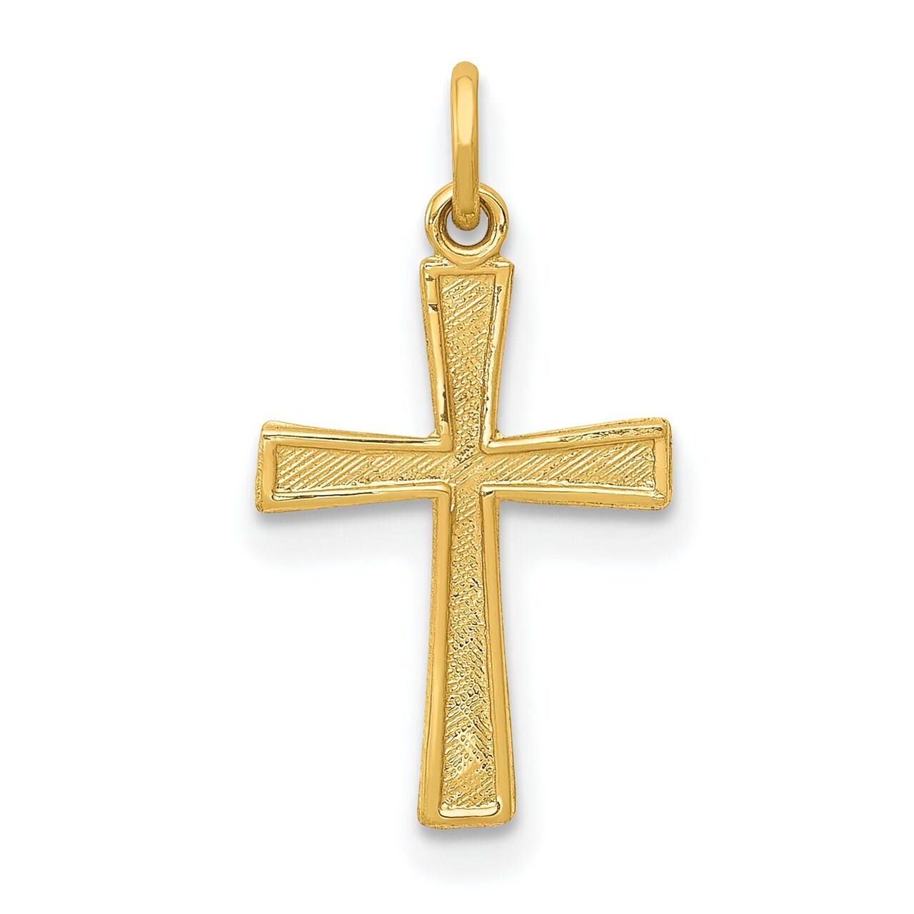 14K Yellow Gold Cross Charm Pendant Religious Jewelry 20 X 11mm